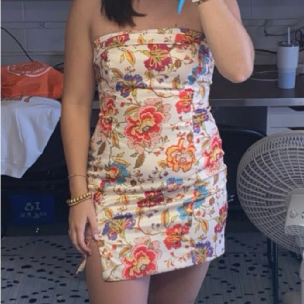 Floral Strapless Dress